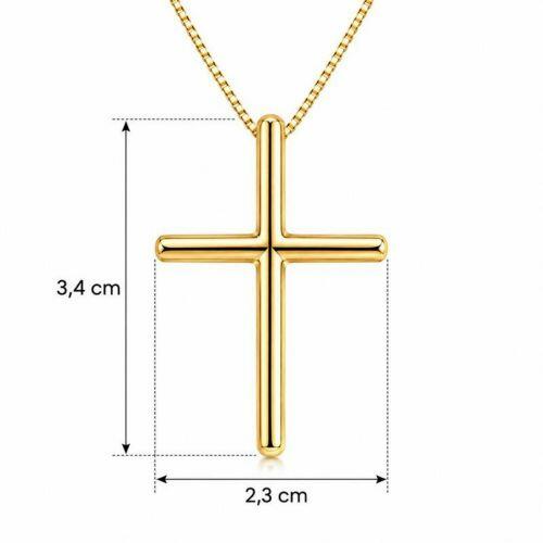 Colar Cruz Lisa Banhado a Ouro