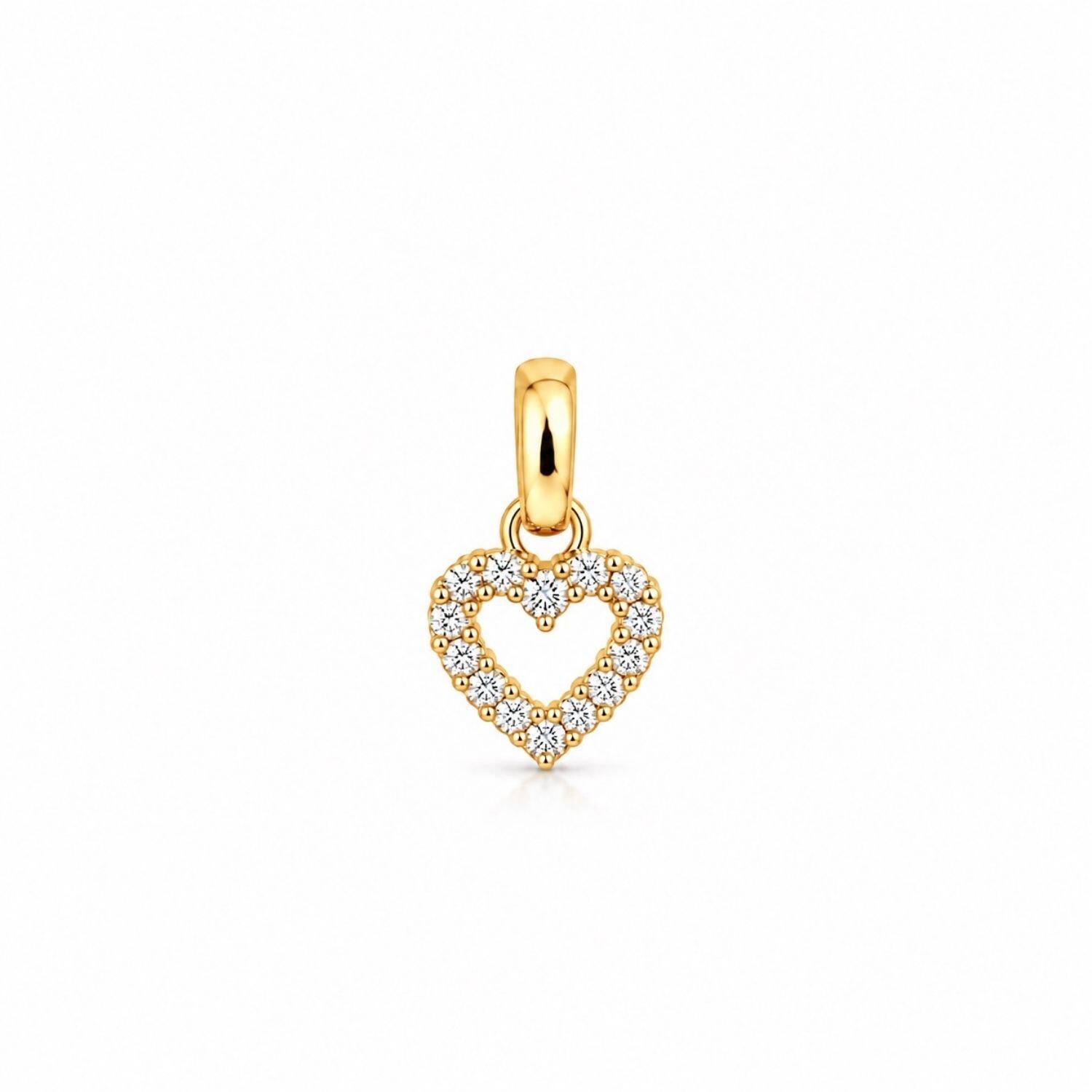 Choker Coração Vazado Micro Zircônia Banhado a Ouro