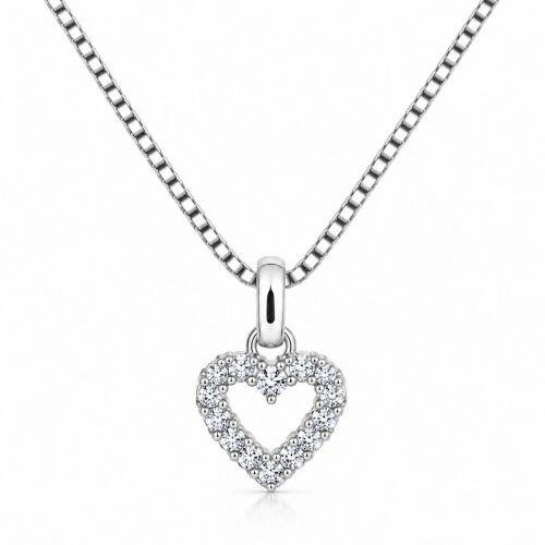 Choker Cora��o Vazado Micro Zirc�nia Banhado a Prata