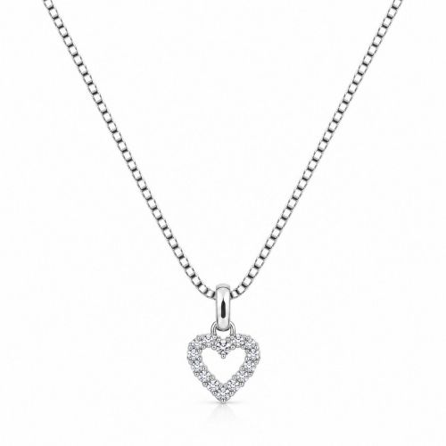 Choker Coração Vazado Micro Zircônia Banhado a Prata