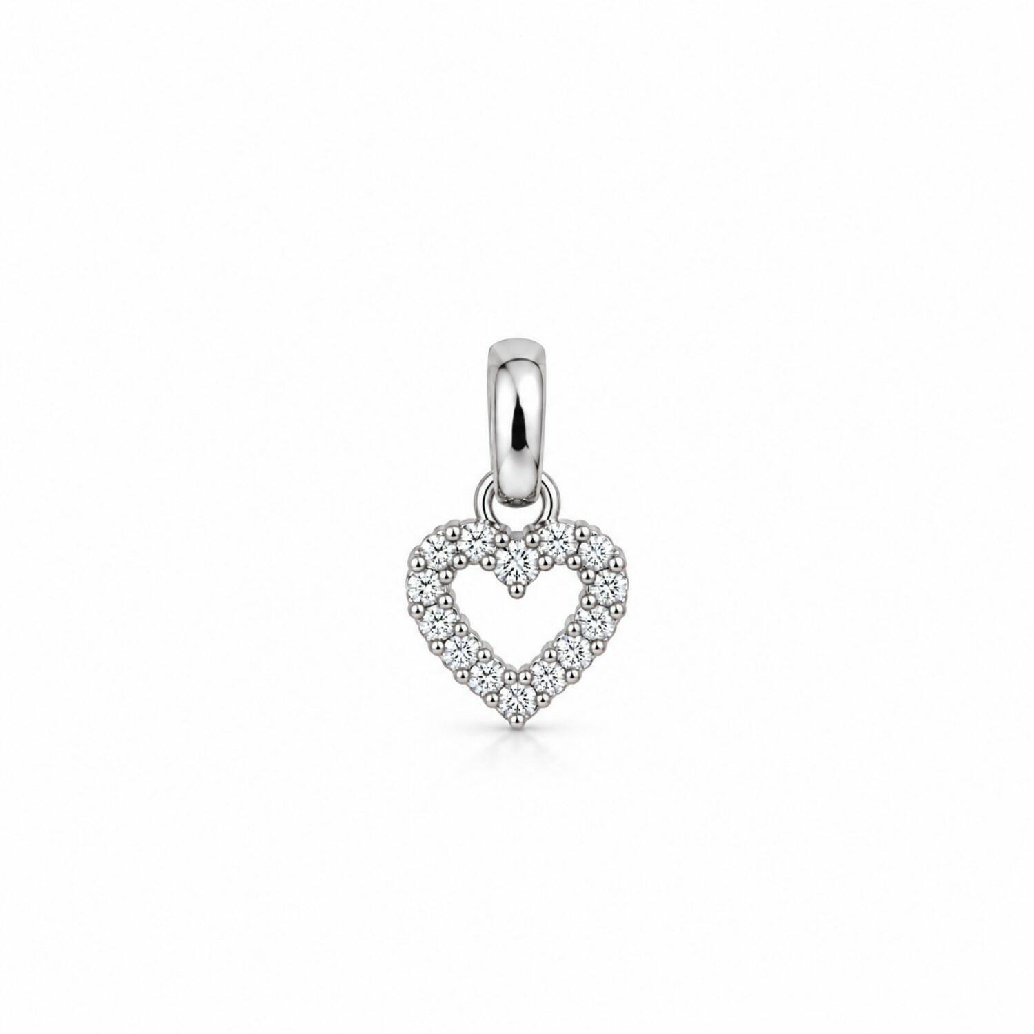 Choker Coração Vazado Micro Zircônia Banhado a Prata