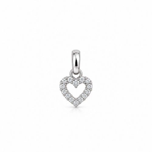 Choker Coração Vazado Micro Zircônia Banhado a Prata