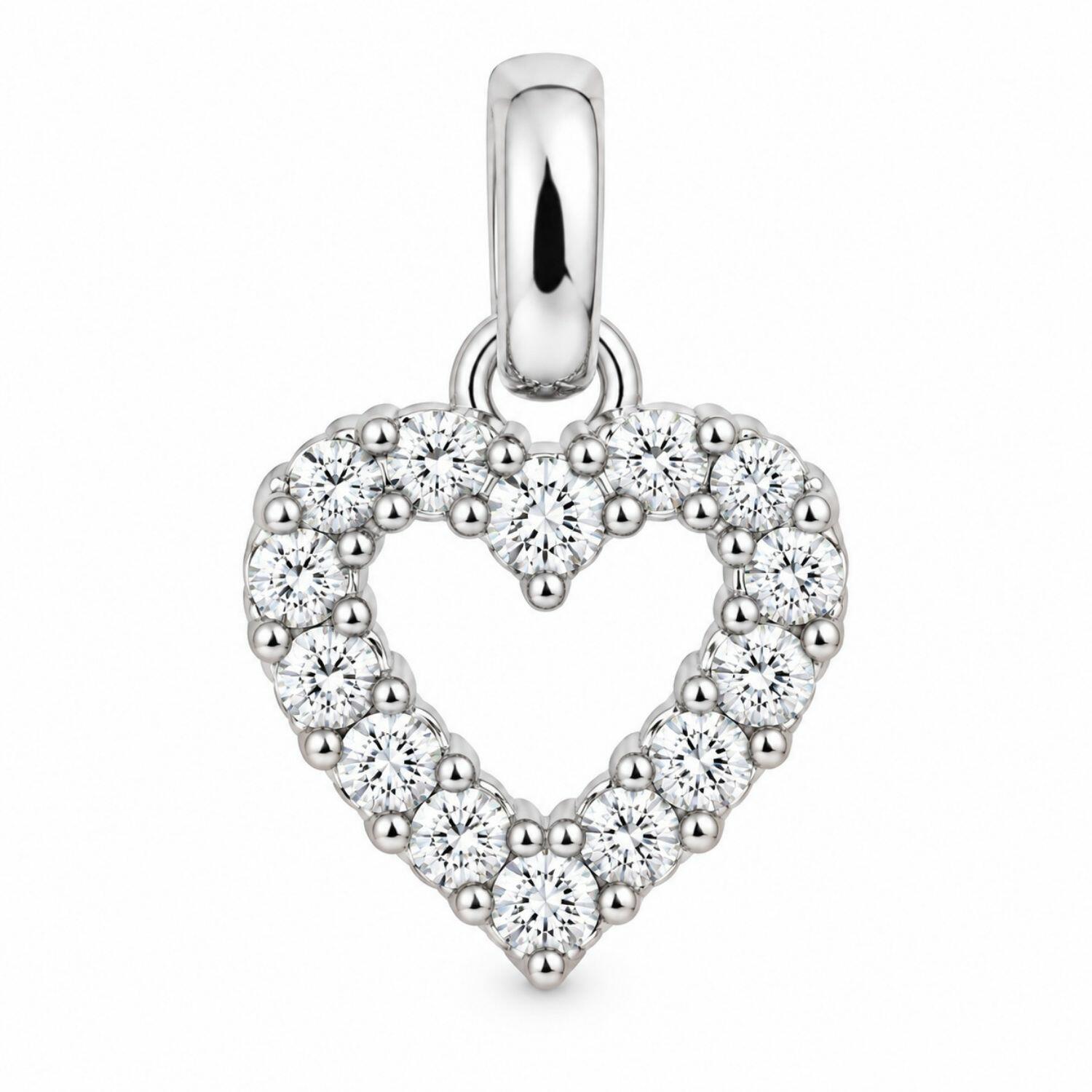Choker Coração Vazado Micro Zircônia Banhado a Prata
