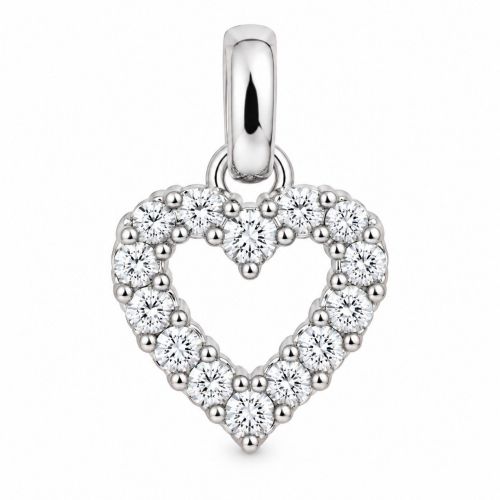Choker Coração Vazado Micro Zircônia Banhado a Prata