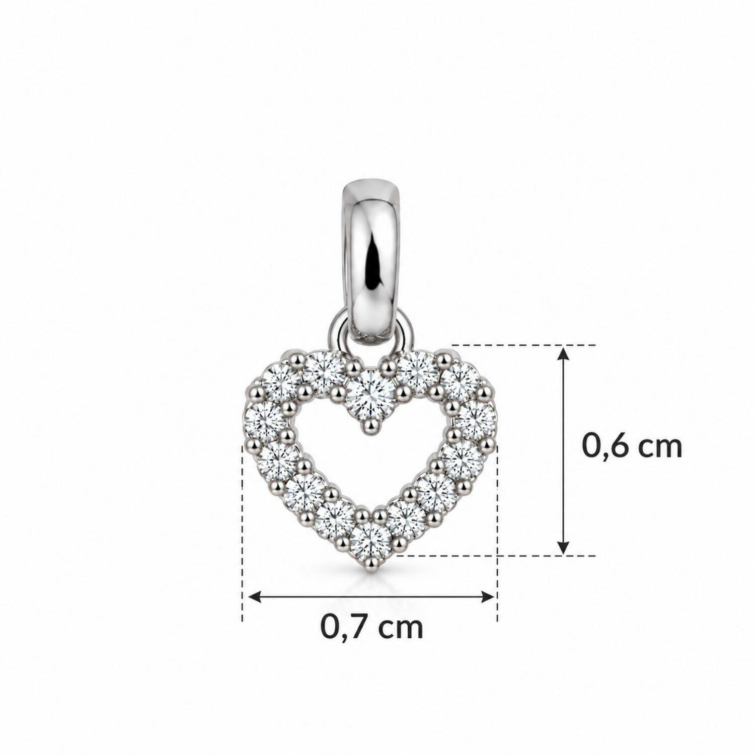 Choker Coração Vazado Micro Zircônia Banhado a Prata