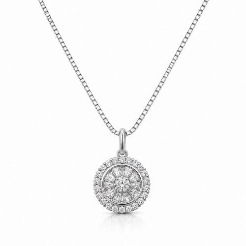 Choker Pizza Baguette Zirc�nia Cristal Banhado a Prata