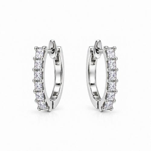 Brinco Argola Zirc�nia Cristal Banhado a Prata