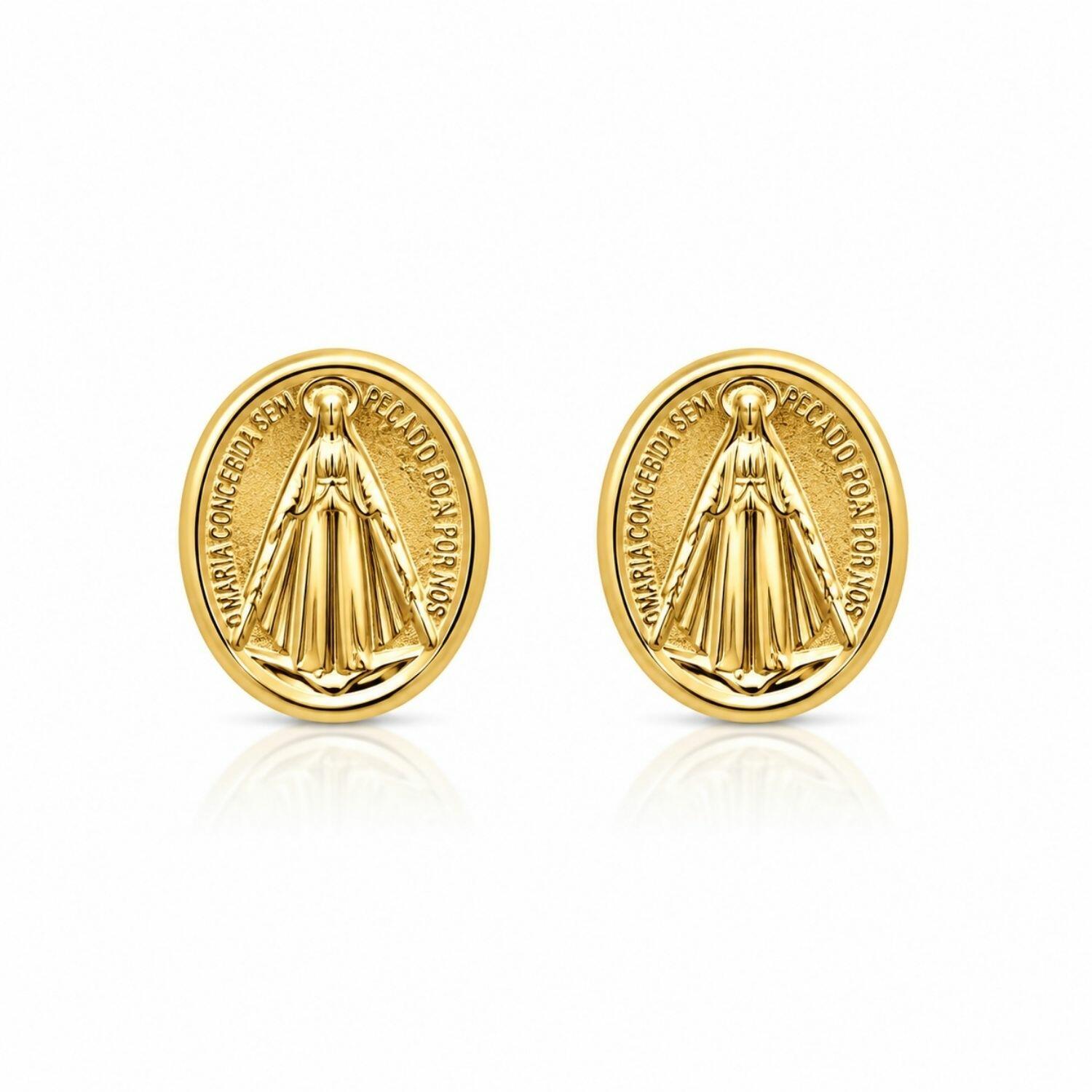 Brinco Nossa Senhora Aparecida Banhado a Ouro