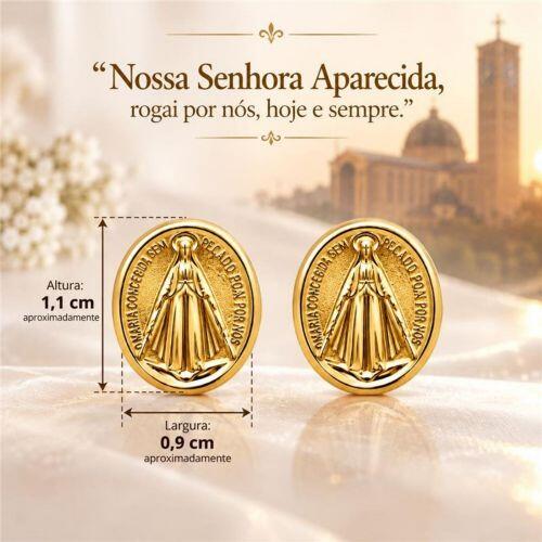Brinco Nossa Senhora Aparecida Banhado a Ouro