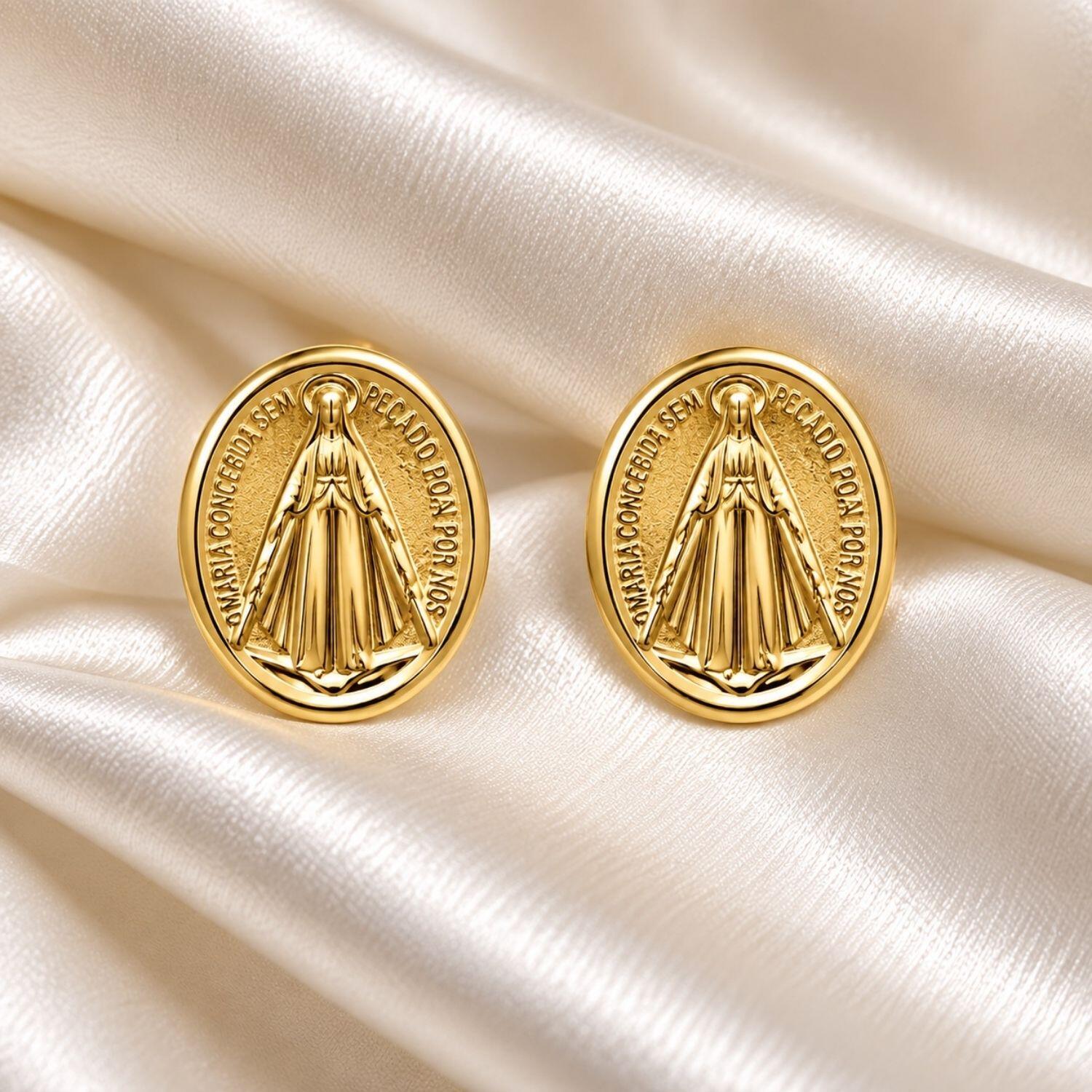 Brinco Nossa Senhora Aparecida Banhado a Ouro