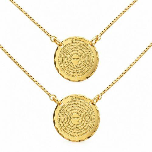 Escapulário Oração Pai Nosso Banhado em Ouro18k
