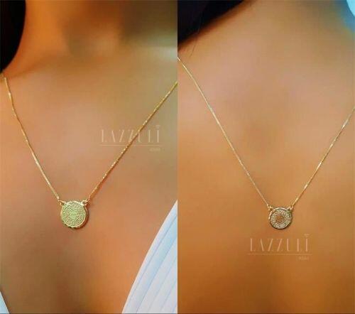 Escapulário Oração Pai Nosso Banhado em Ouro18k