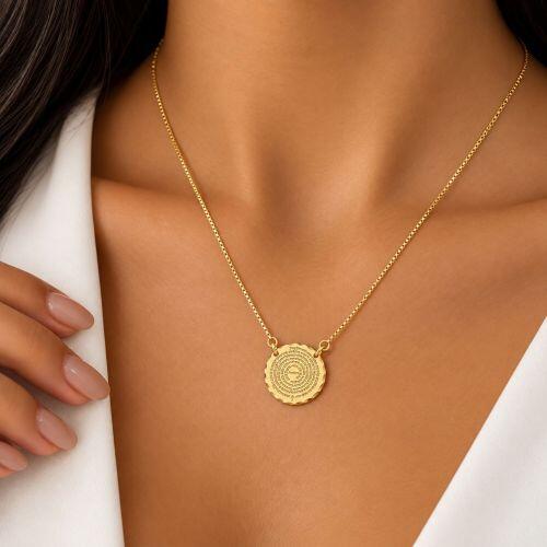 Escapulário Oração Pai Nosso Banhado em Ouro18k