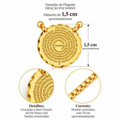 Escapulário Oração Pai Nosso Banhado em Ouro18k