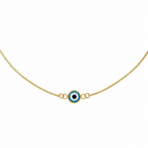 Choker Mini Olho Grego Azul Banhado a Ouro