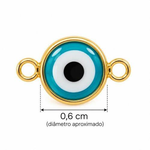 Choker Mini Olho Grego Azul Banhado a Ouro