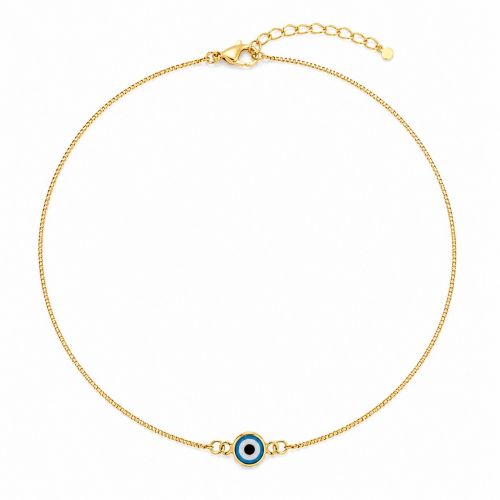 Choker Mini Olho Grego Azul Banhado a Ouro