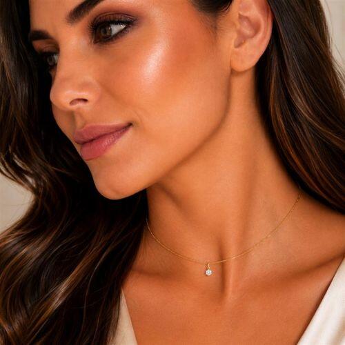Colar Ponto de luz 0.4 cm Banhado a Ouro 18k