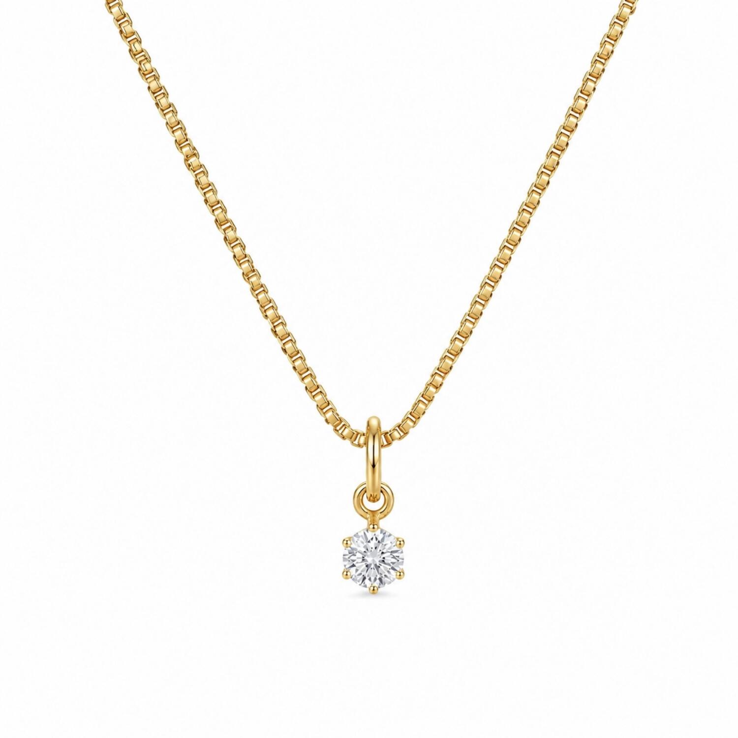 Colar Ponto de luz 0.4 cm Banhado a Ouro 18k