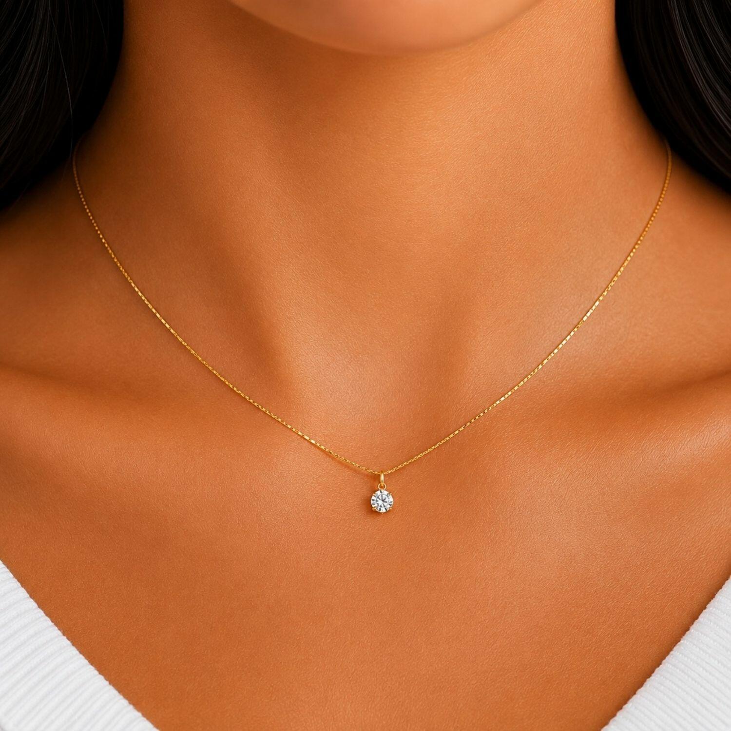 Colar Ponto de luz 0.4 cm Banhado a Ouro 18k