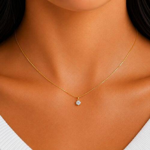Colar Ponto de luz 0.4 cm Banhado a Ouro 18k