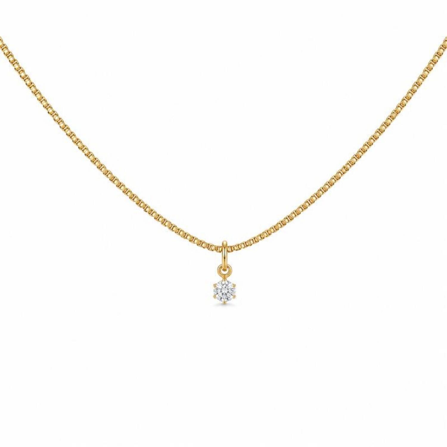 Colar Ponto de luz 0.4 cm Banhado a Ouro 18k