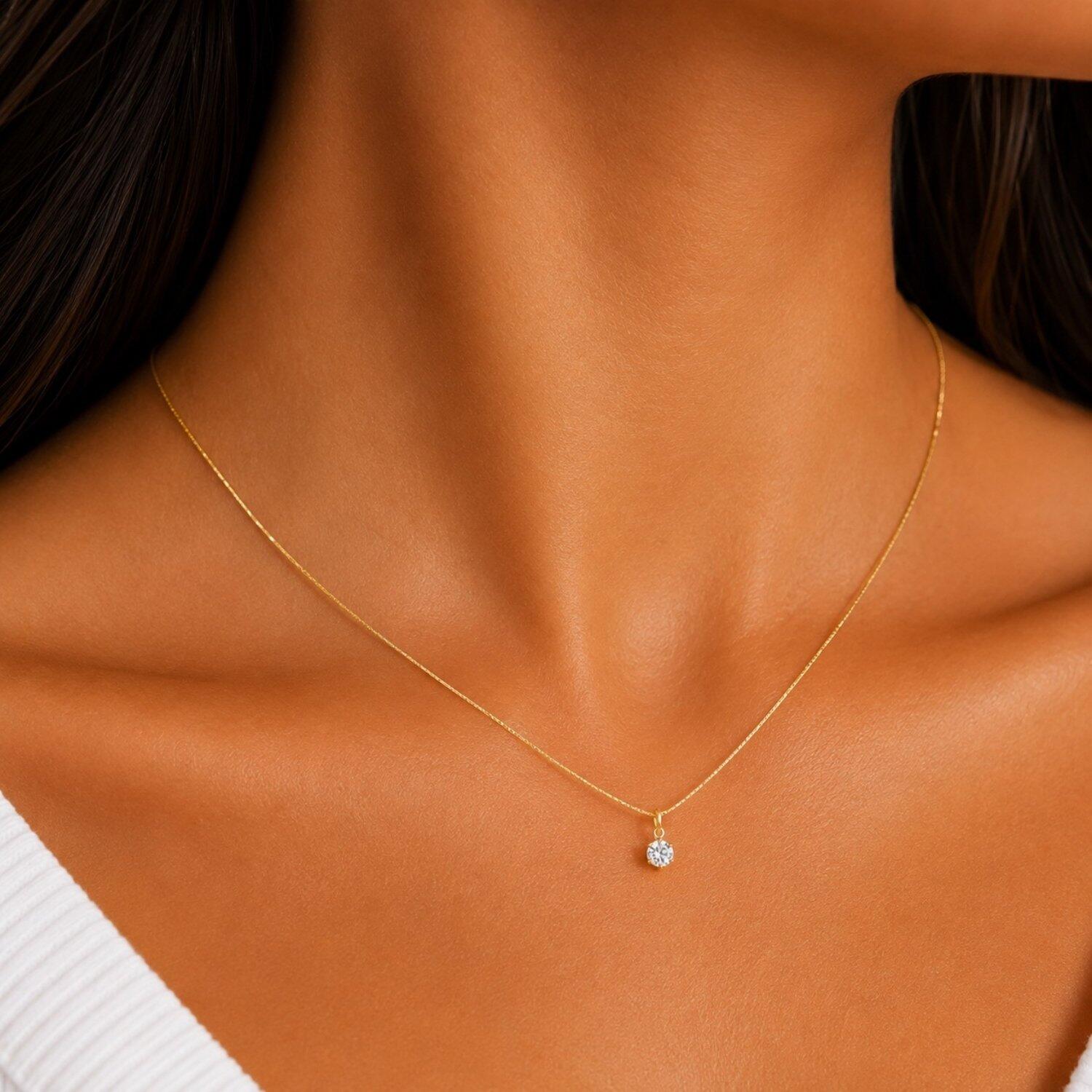 Colar Ponto de luz 0.4 cm Banhado a Ouro 18k