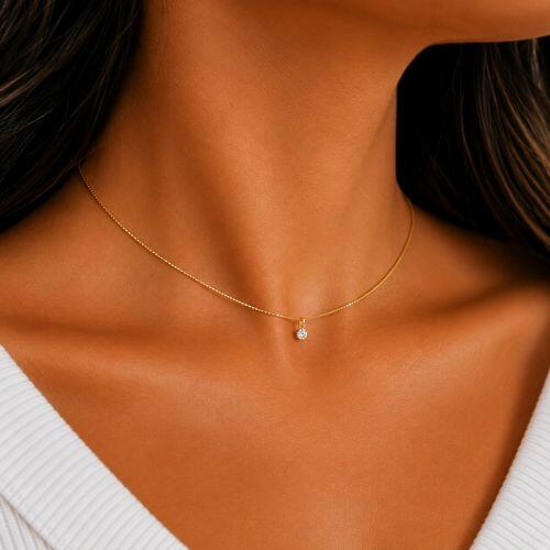 Colar Ponto de luz 0.4 cm Banhado a Ouro 18k