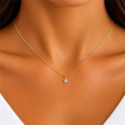 Colar Ponto de luz 0.4 cm Banhado a Ouro 18k