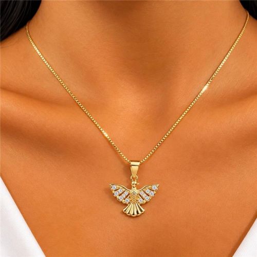 Colar Espirito Santo Micro Zirc�nia Cristal Banhado a Ouro