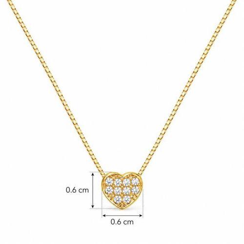 Colar Coração Micro Zircônia Cristal Banhado a Ouro