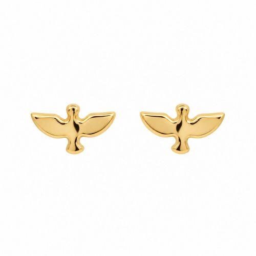 Brinco Mini Espírito Santo Liso Banhado a Ouro