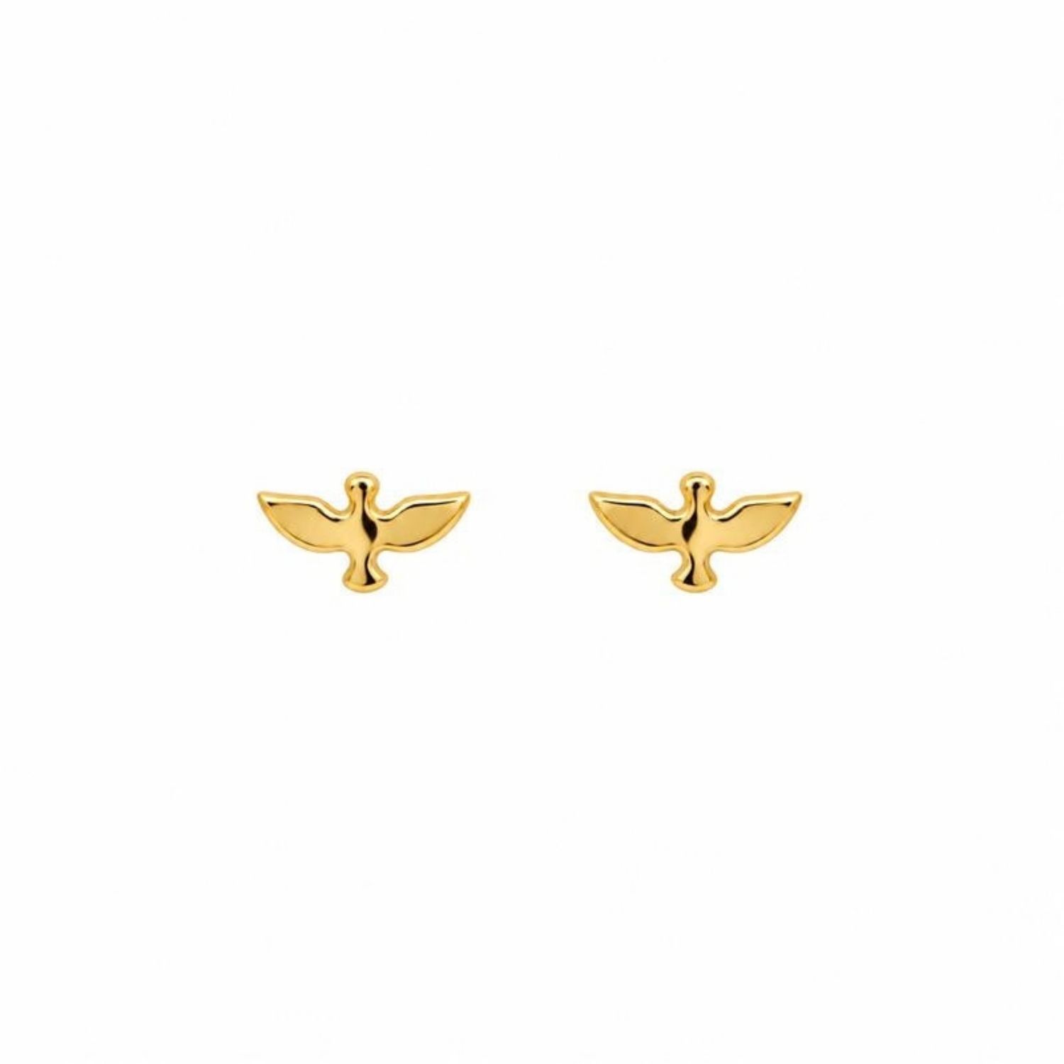 Brinco Mini Espírito Santo Liso Banhado a Ouro