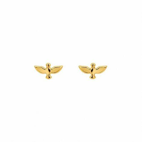 Brinco Mini Espírito Santo Liso Banhado a Ouro