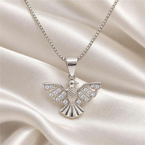 Colar Espirito Santo Micro Zircônia Cristal Banhado a Prata