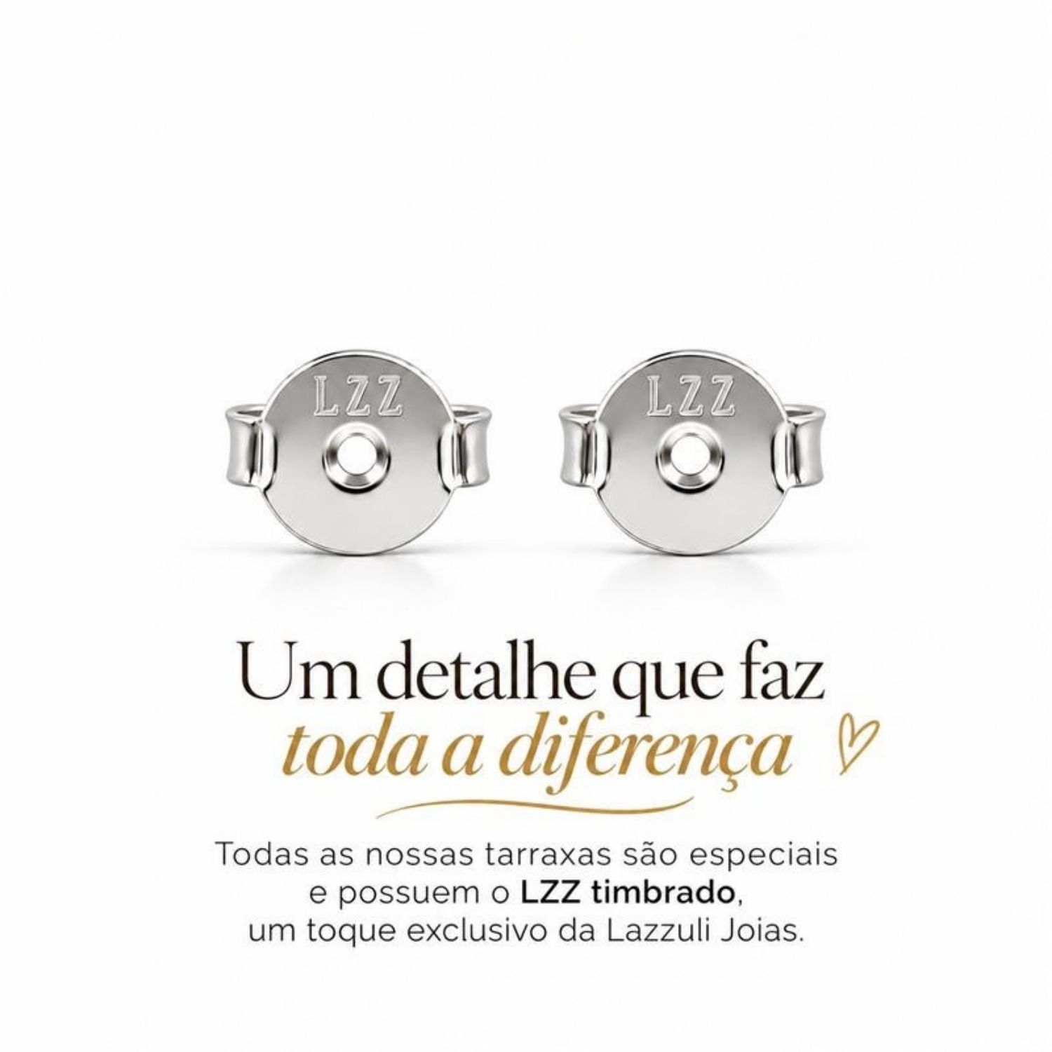 Brinco Duplo Flor 4 Pétalas Zircônia Cristal Banhado a Prata