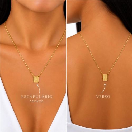 Escapulário Nossa Senhora Aparecida Banhado a Ouro