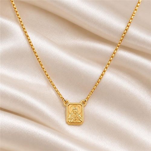 Escapulário Nossa Senhora do Carmo com Sagrado Coração Banhado a Ouro