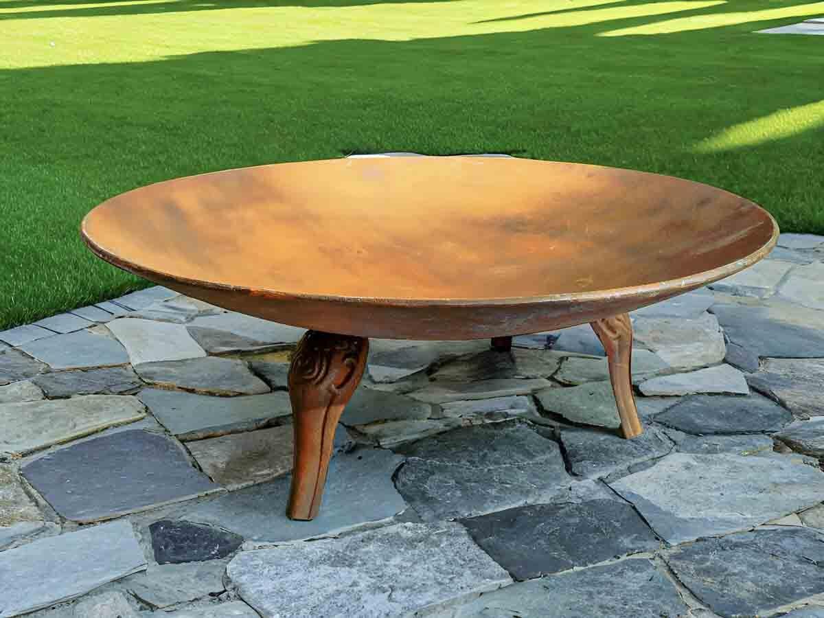 Lareira de Jardim em Ferro Fundido 100cm Envelhecida