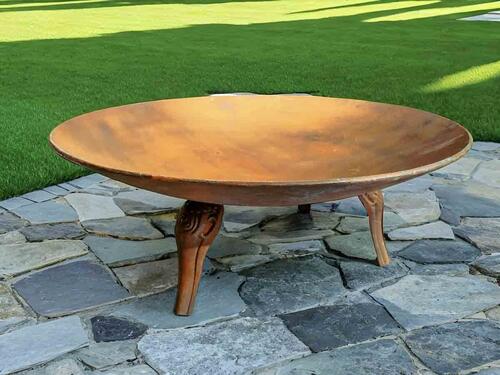 Lareira de Jardim em Ferro Fundido 100cm Envelhecida