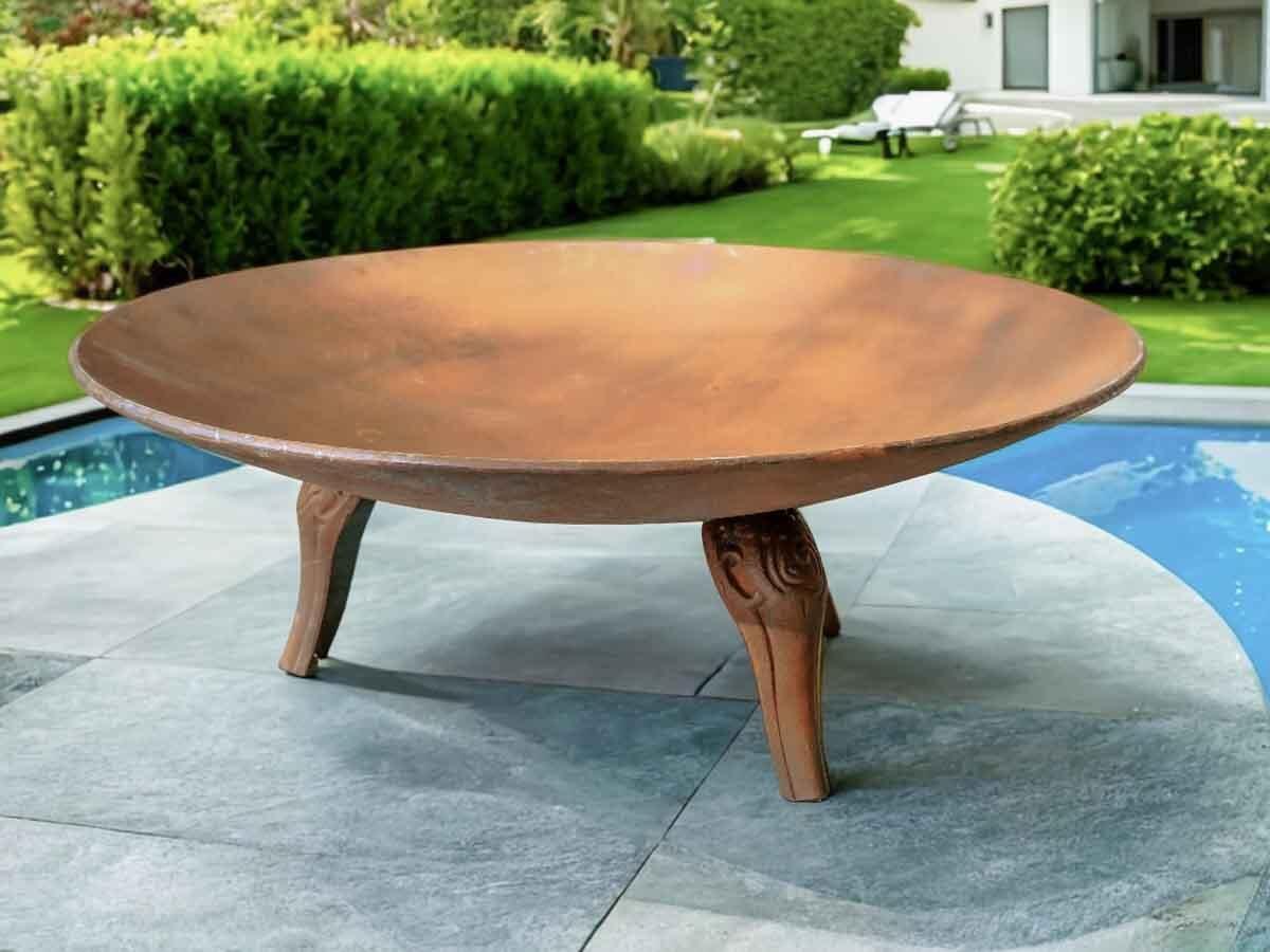 Lareira de Jardim em Ferro Fundido 100cm Envelhecida