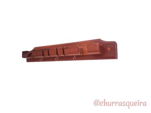 Suporte de Parede para P� e Acess�rios de Pizza em Madeira