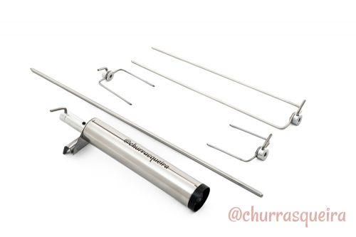 Espeto Girat�rio a Pilha para Churrasco