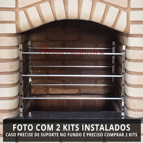 Kit Suporte Lateral de Parafusar Inox Para Churrasqueira