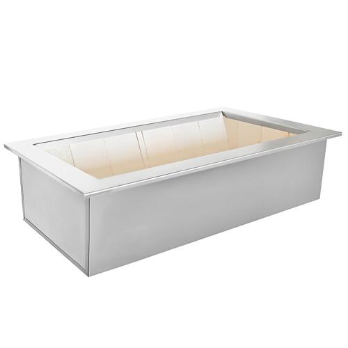 Braseiro de Embutir Duplo 82x52cm (70x40cm interno) Bordas Inox 304 - Caixa Galvanizada