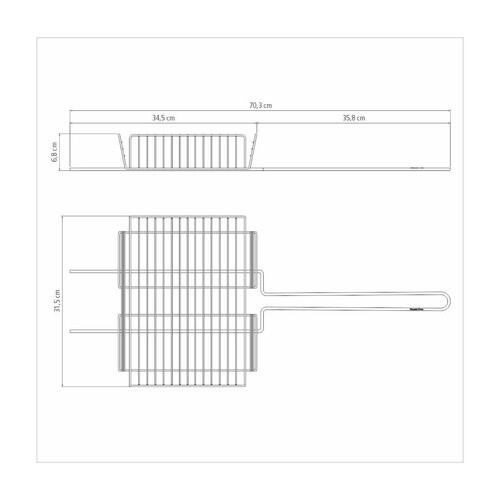 Grelha Multiuso em A�o Inox 70,2x31,5cm Tramontina Churrasco