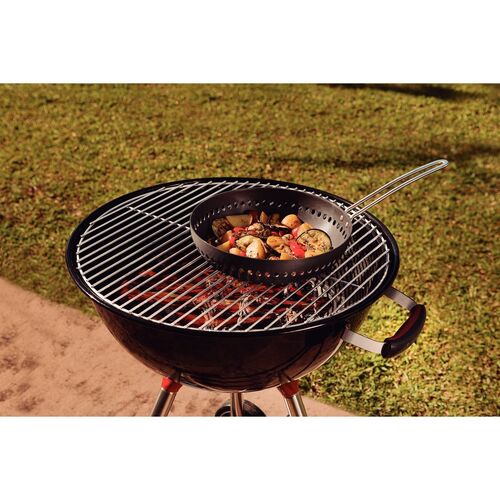 Grelha Wok Furada 26cm em Alum�nio Anodizado com Cabo Tramontina Churrasco