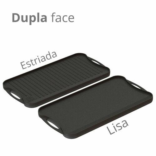 Chapa de Ferro Fundido Dupla Face 51x26cm Com Al�as