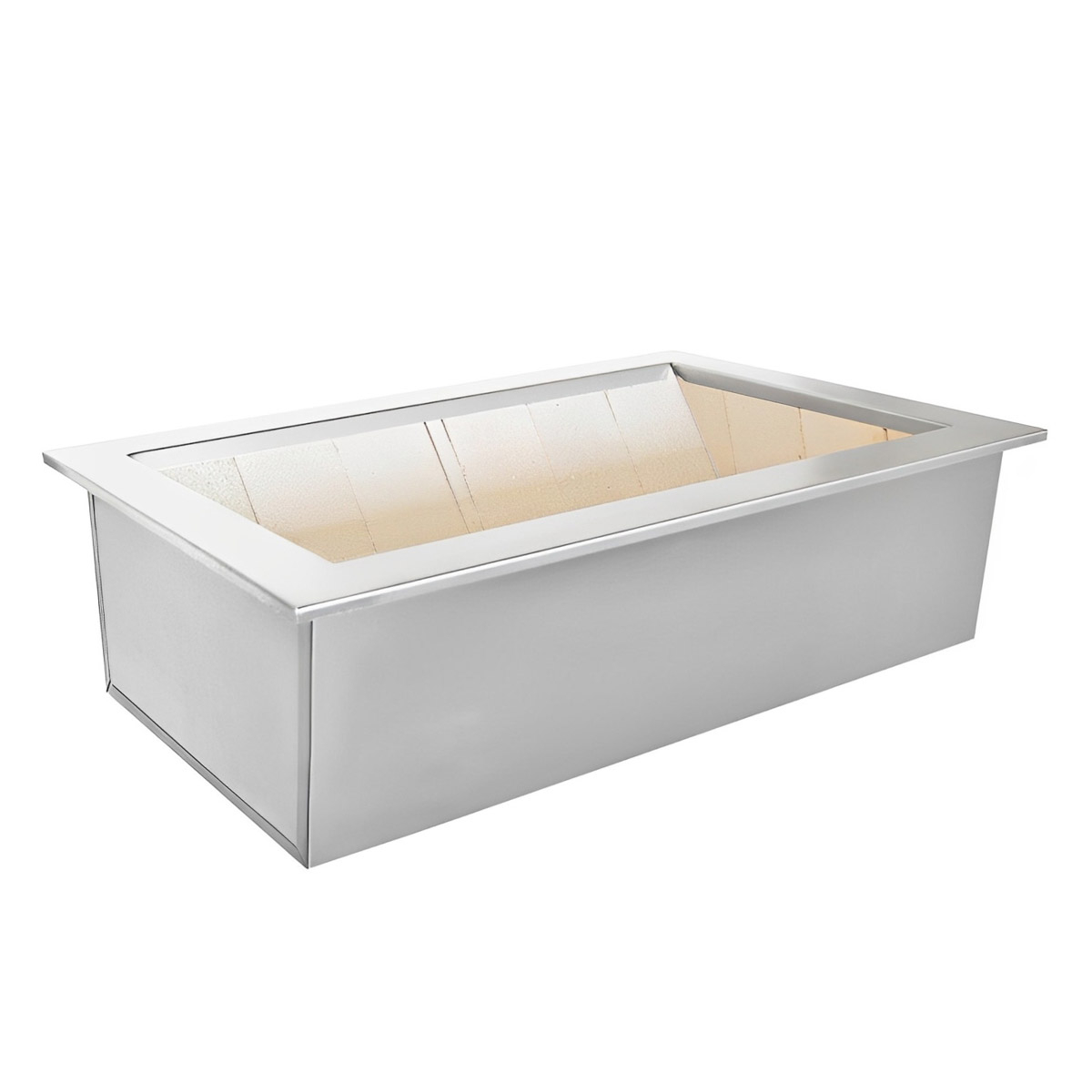 Braseiro de Embutir Duplo 72x52cm (60x40cm interno) Bordas Inox 304 - Caixa Inox 430