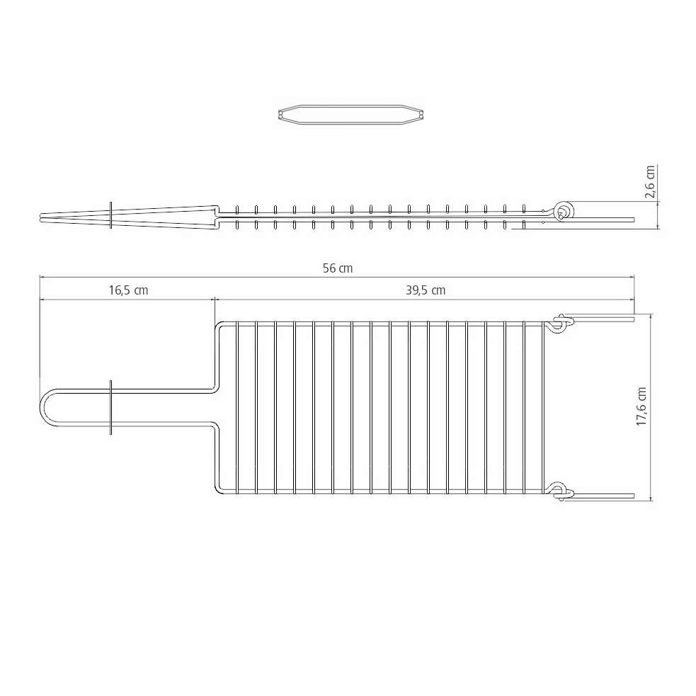 Grelha Dupla Inox 304 Abaulada 31x18cm Tramontina